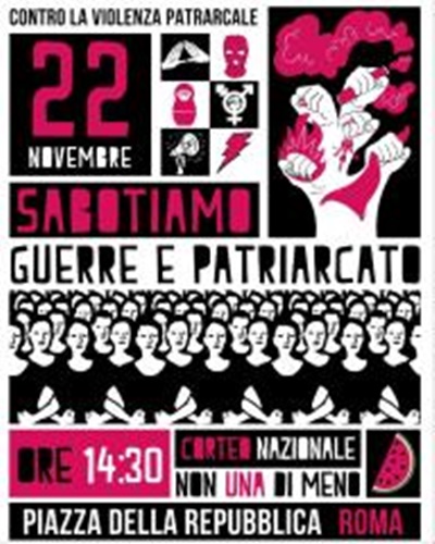 NON UNA DI MENO, 22 novembre 2025: SABOTIAMO GUERRE E PATRIARCATO