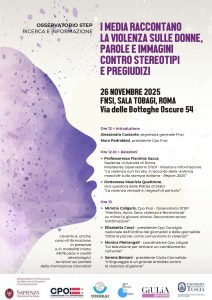I media raccontano la violenza sulle donne. Due appuntamenti per la Presentazione del Report 2025 Osservatorio Step