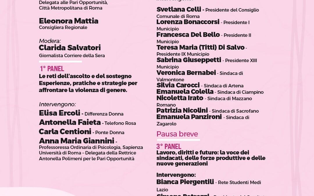 Convegno “Un patto di libertà: Le comunità che dicono no alla violenza di genere”.