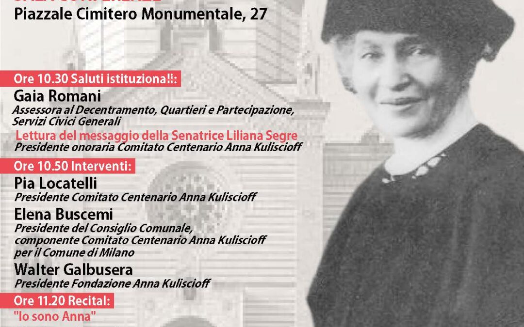09 gennaio: Celebrazione di Anna Kuliscioff nel centenario della sua morte