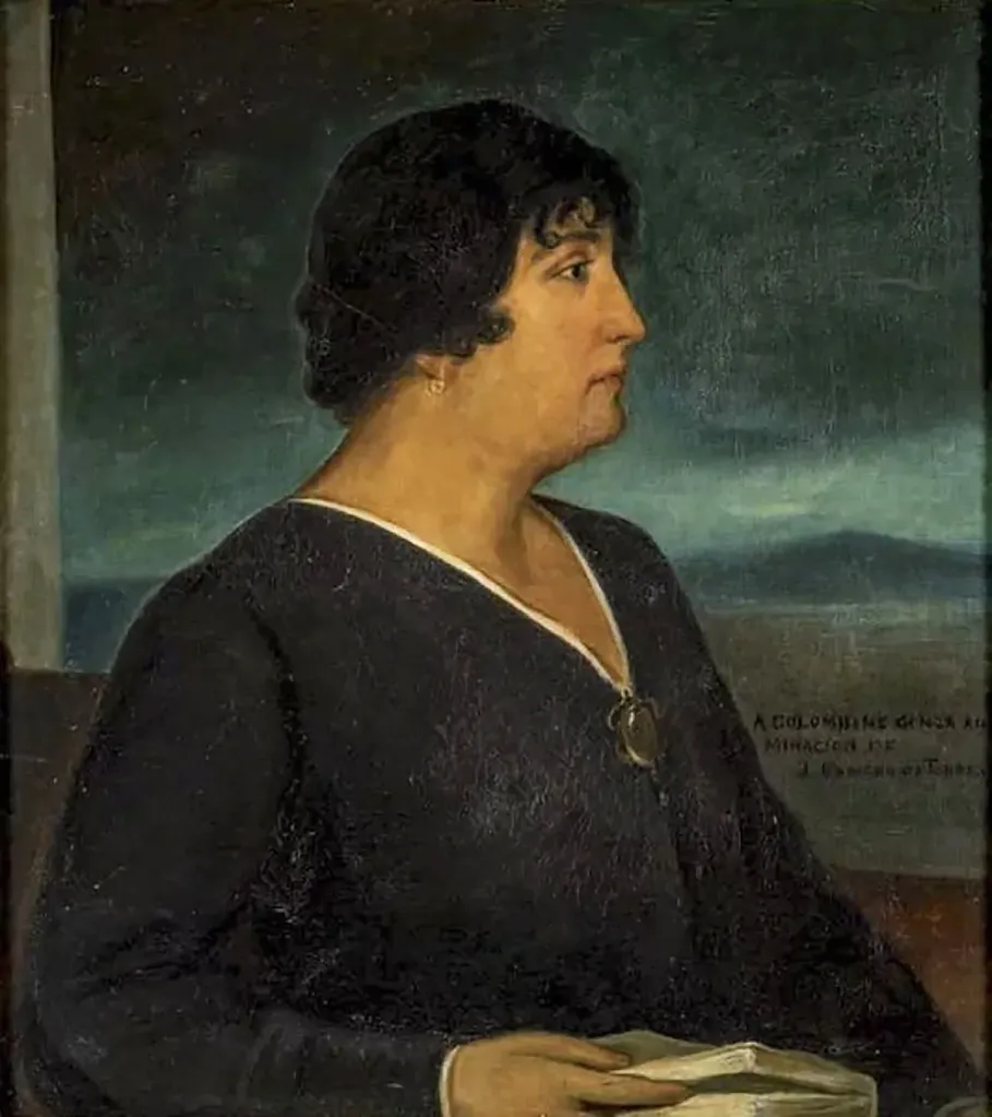 Carmen de Burgos in un ritratto di Julio Romero de Torres