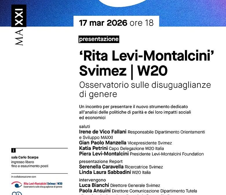 17 marzo: presentazione osservatorio disuguaglianze di genere Rita levi Montalcini