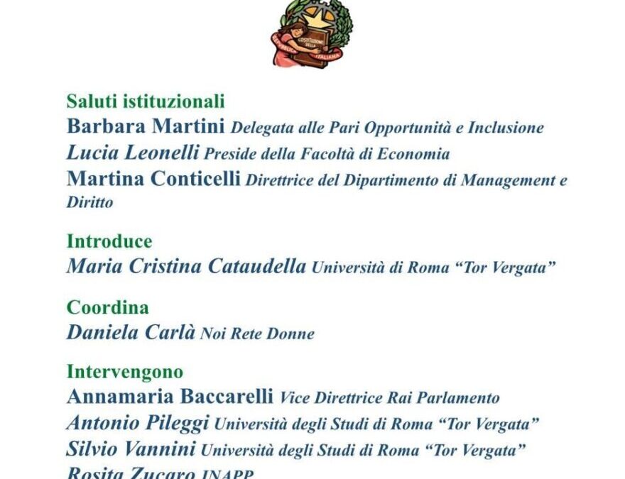 29 aprile, Roma: La Costituzione diffusa. Per una prospettiva costituzionale di genere