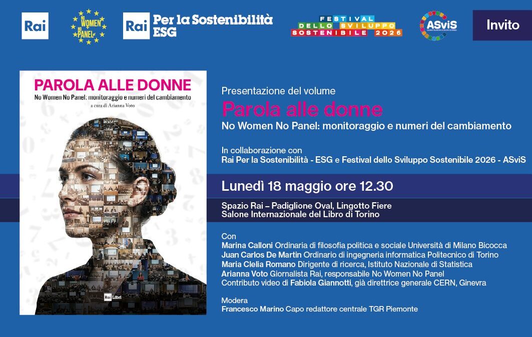 18 maggio: Presentazione del nuovo volume di studi del progetto “No Women No Panel” PAROLA ALLE DONNE