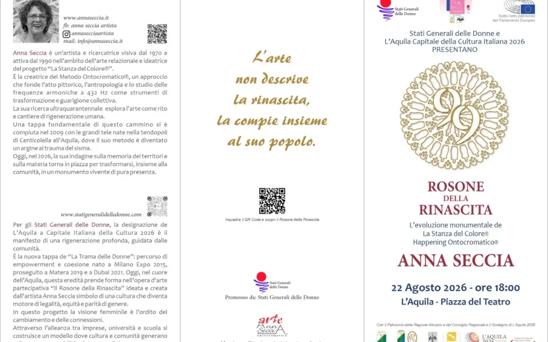 L’Aquila capitale italiana della cultura 22 agosto ore 17, 30 Il Rosone della rinascita