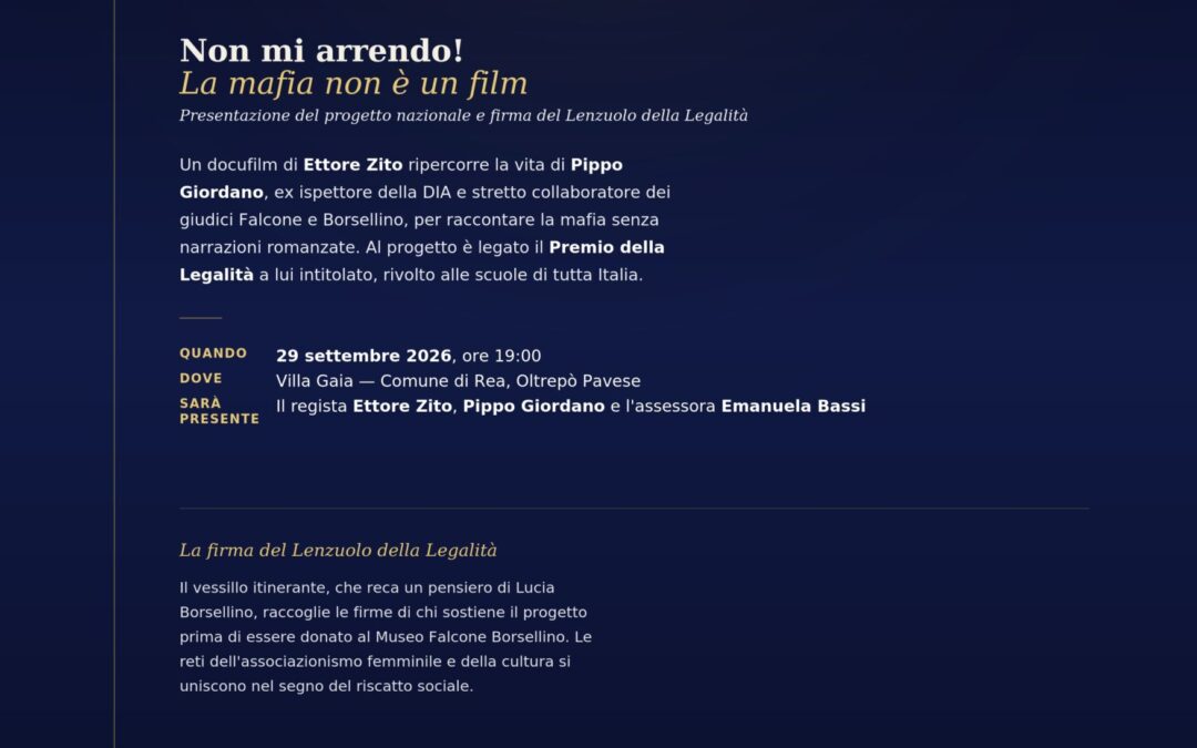 STATI GENERALI DELLE DONNE Festival Connessioni – Scintille 2026: “Non mi arrendo! La mafia non è un film”